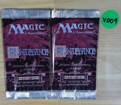 Lot of 2x EMPTY BOOSTER PACKS: Magic The Gathering: Renaissance: French: Red: V009