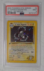 V0375: 2000: Lt.Surge's Magneton: 8/132: Gym Heroes: 1st Edition: Holo Rare: PSA: 9: Mint: 62751275