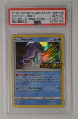 V0561: 2018: Suicune: SM149: L.THND.Prerelease-Staff: SM Black Star: Holo Promo: PSA: 10: Gem MT: 62751454