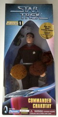 RJ0363: Star Trek: Warp Factor Series 1: Commander Chakotay w/ Tribbles: Playmates: 65284: 1997: NIB