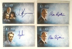 RJ0212: Lot of x4: AUTOGRAPHED: Alias Action Figure Post Cards: Rifkin/Rifkin/Varstan/Abrams: S.E.G.: 2004