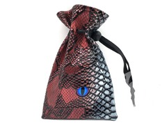 Dragon Eye Dice Bag - Spectral Dragon Red and Silver