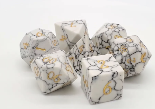 Gemstone Dice - White Turquoise
