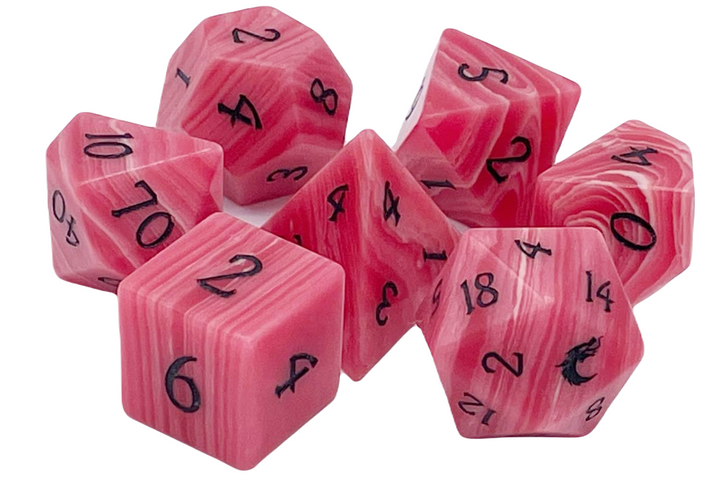 Gemstone Dice - Striped Red Rose