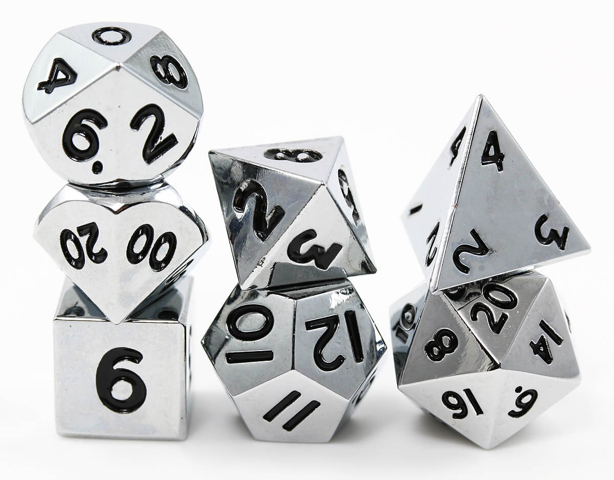 Metal Dice - Mini Silver