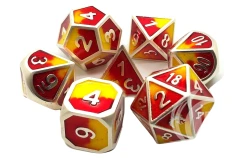 Dragon Forged Dice - Platinum Red and Yellow