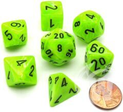 Dice set 7 - Lime green
