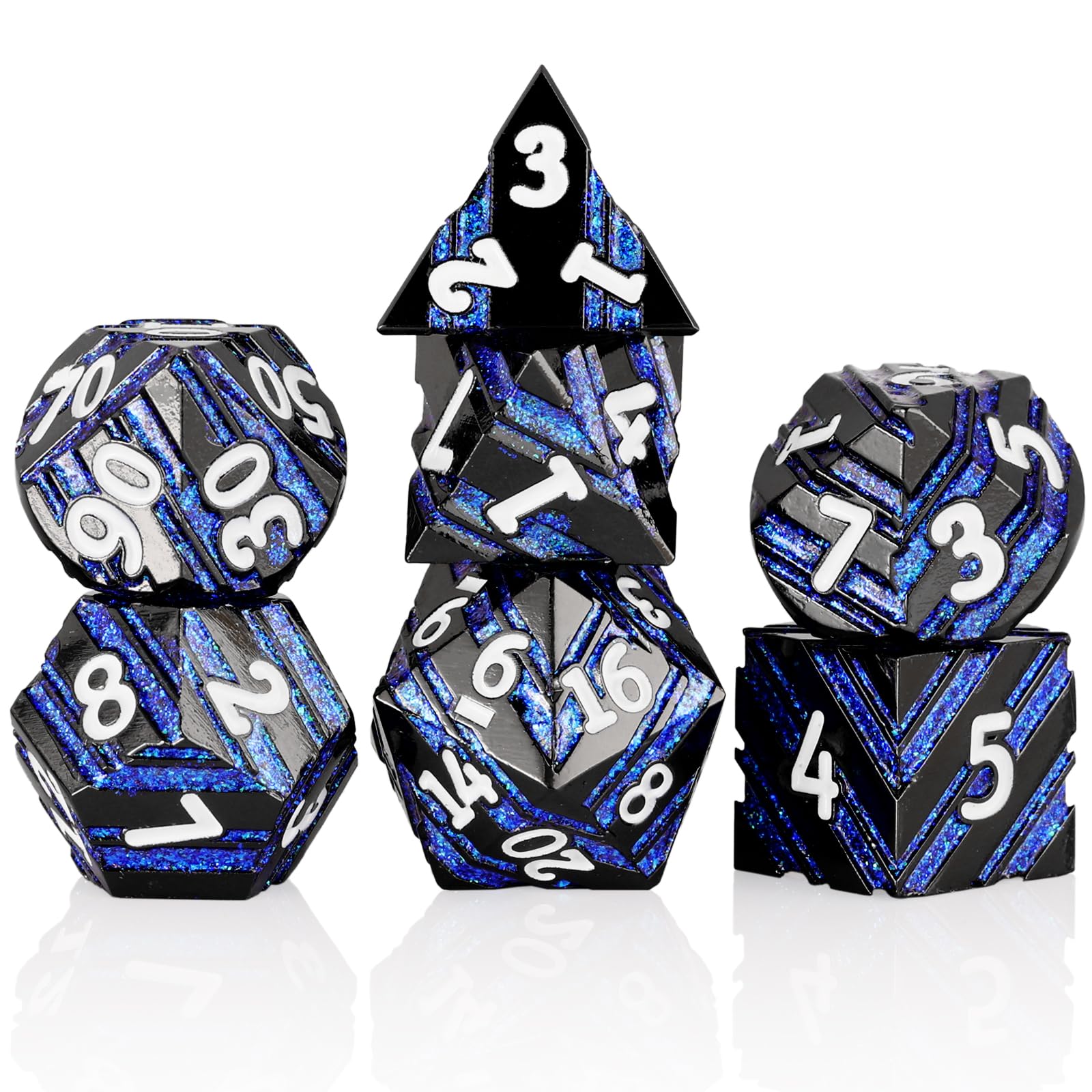Metal Dice - Blue Stripe