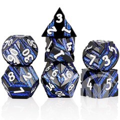 Metal Dice - Blue Stripe