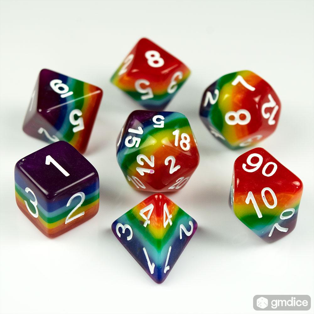 Dice set 7 - Rainbow