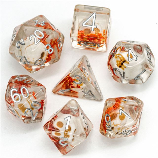 Flowers Skull set of 7 Dice