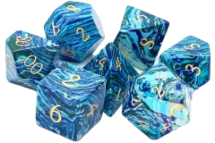 Gemstone Dice - Striped Blue Turquoise