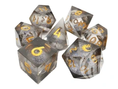 Sharp Edged Liquid Infused Dice - Obsidian Fury
