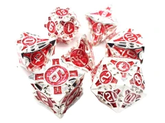 Gnome Forged Dice - Silver with Red
