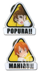 Wagnaria Popura & Mahiru Metal Pin Set