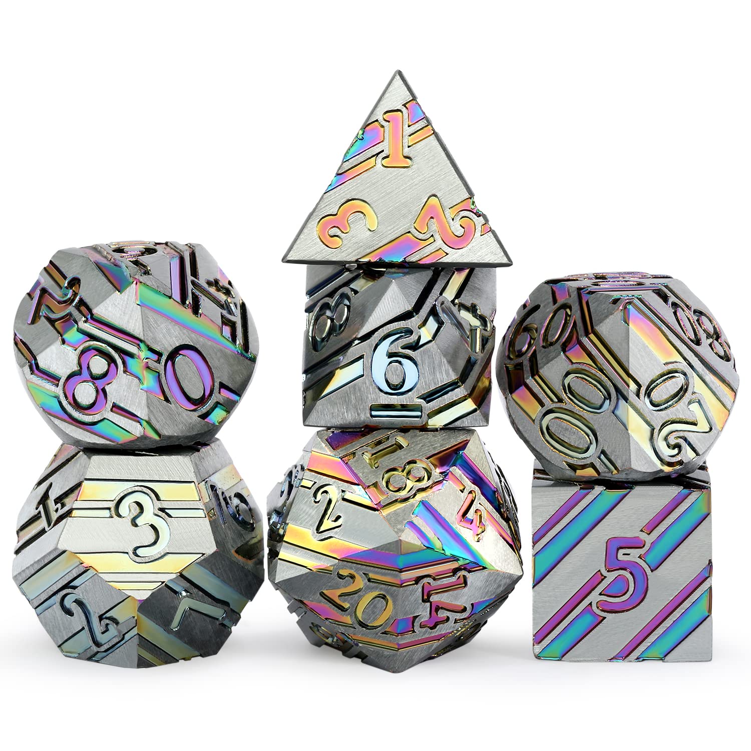 Metal Dice - Rainbow Stripe