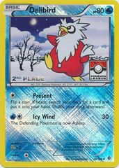 Delibird - 38/149 - 2nd Place Crosshatch Holo Pokemon League Froakie / Xerneas Season League Challenge Promo