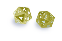 HEAVY METAL D20 Dice Set - Gold with White